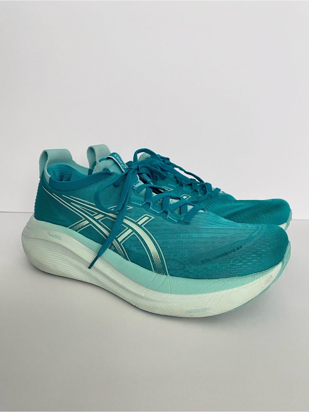 Asics GEL-NIMBUS 27 Wave Teal/Illuminate Mint Sz 9 - Picture 2 of 14